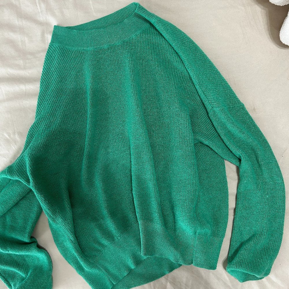 The drop sweater. BP brand sold at Nordstrom. Balloon Sleeve. Small. Green